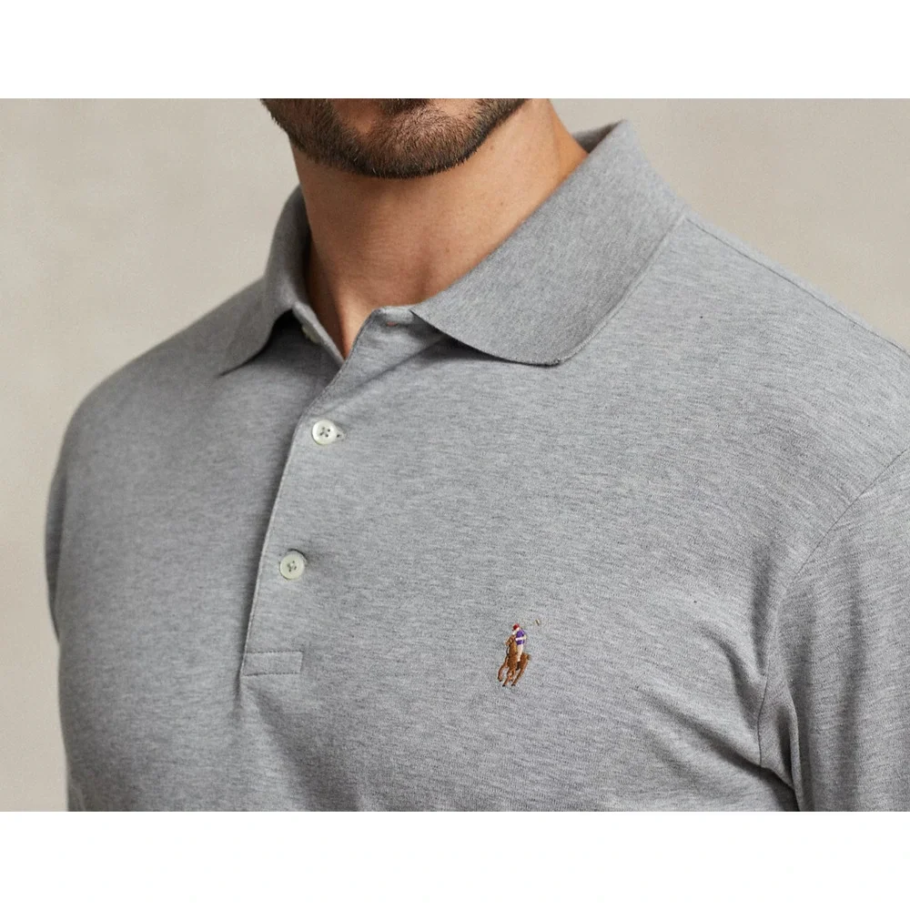 Polo Ralph Lauren Soft Cotton Polo Shirt in Gray Men's Size 2XB 2X Big & Tall - Picture 4 of 10